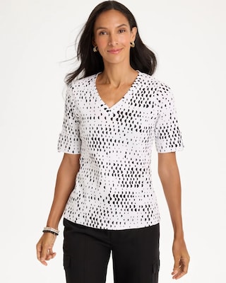 Geo Print Pima V-Neck Tee | Chico's